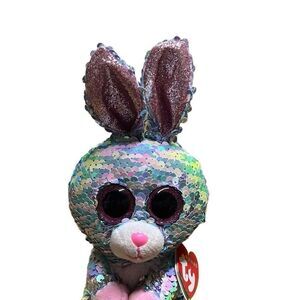 Ty Inc. Toys Multicolor Flippables Reversible Sparkling Sequin Bunny Size 9”